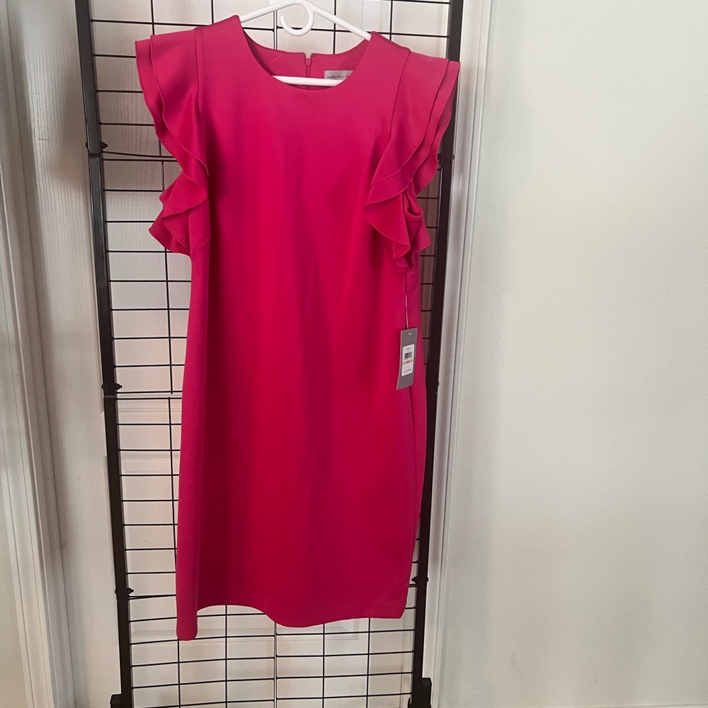 Marc New York Pink Ruffle Sleeve Dress sz 14w new with tags $109